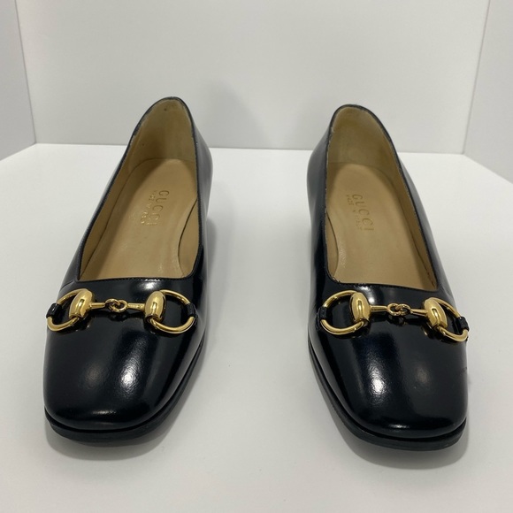 GUCCI Horsebit Square Toe Leather 1.5” Heels! Size 36 - Picture 8 of 15